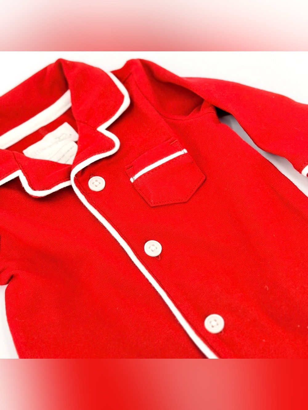 Little Planet Carter’s Newborn Red Organic Cotton Holiday Romper Pajamas NWT